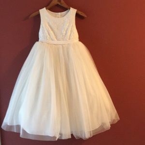 Flower Girl 1st Communion Tulle Dress (10) Ivory